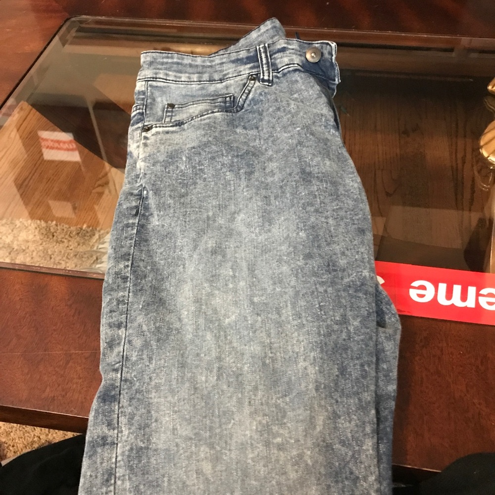 H&M acid wash skinny jeans
